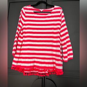 Crown & Ivy, Pink & White Top. Size XL.